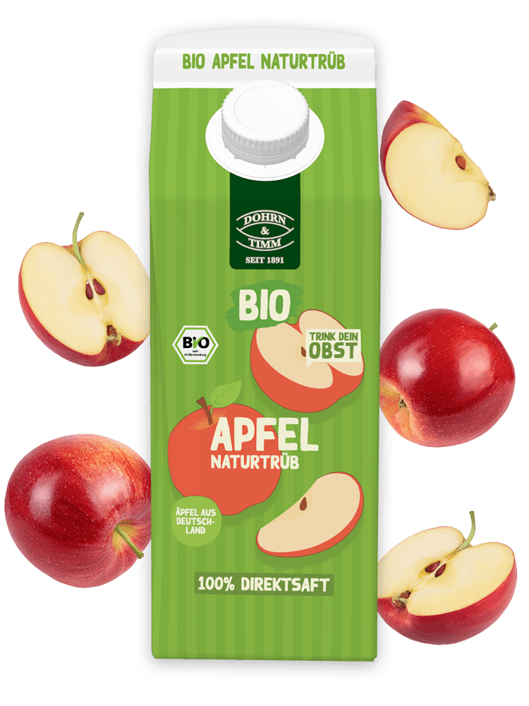 Bio-Apfelsaft, naturtrüb